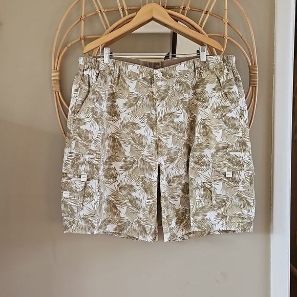 Haband Tri Waist Comfort Men's Palm‎ Leaf Cargo Shorts Sz 40 - Picture 11 of 11